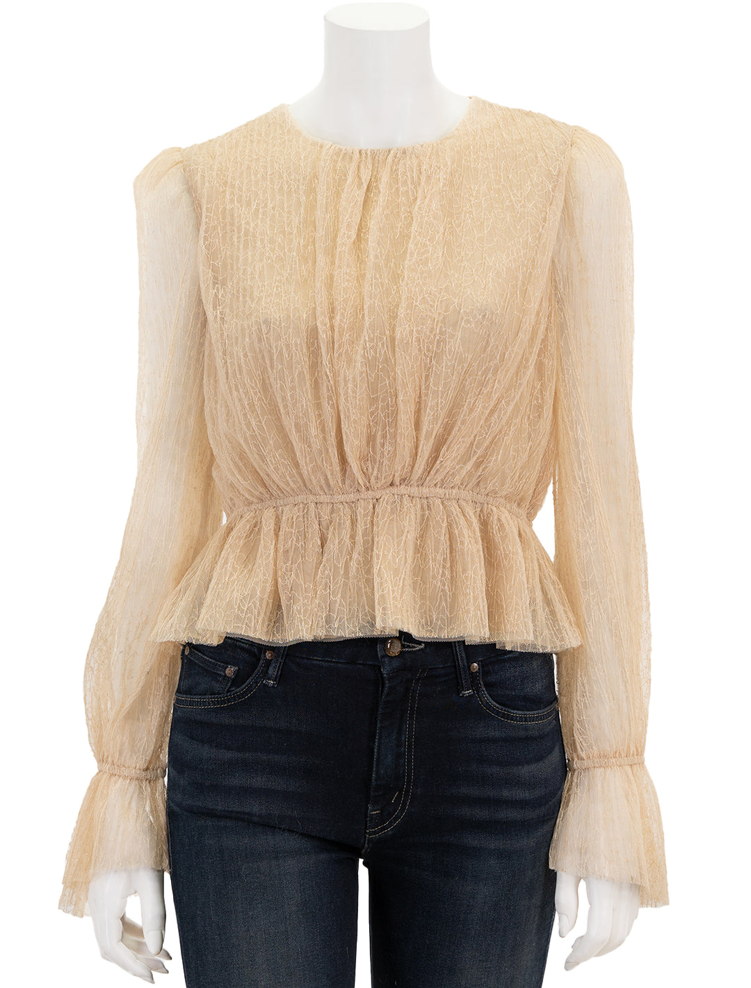 Front view of Steve Madden's filippa top in cream.