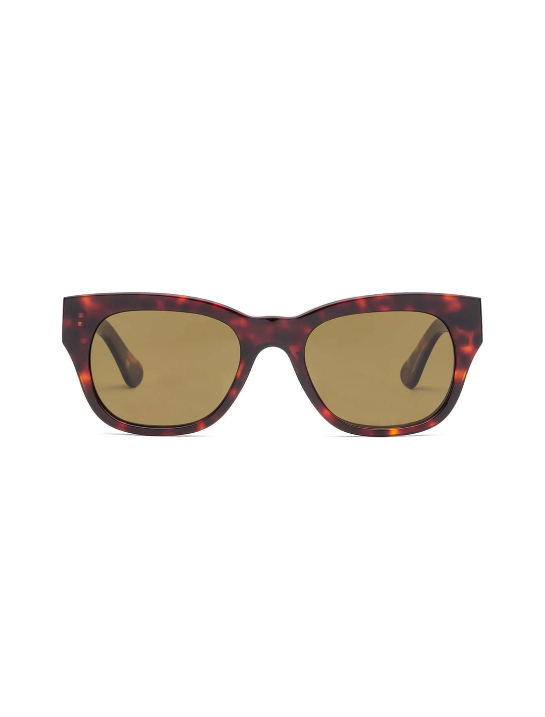 Front view of Caddis' miklos sunglass progressives in turtle and bronze.