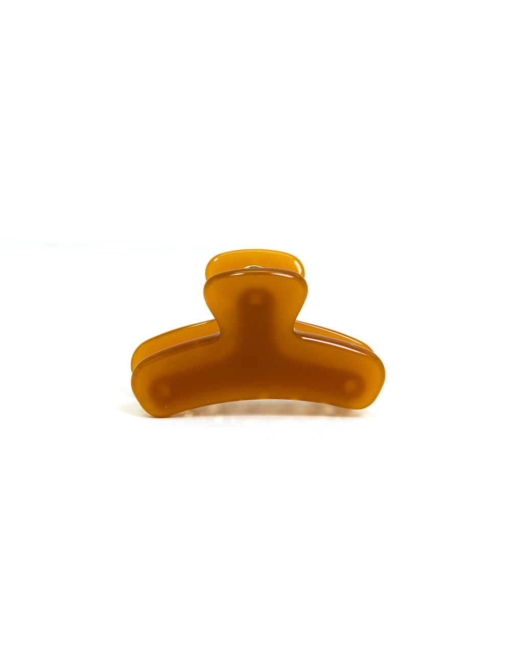 Alternative view of Fenna & Fei's mini french claw in amber.