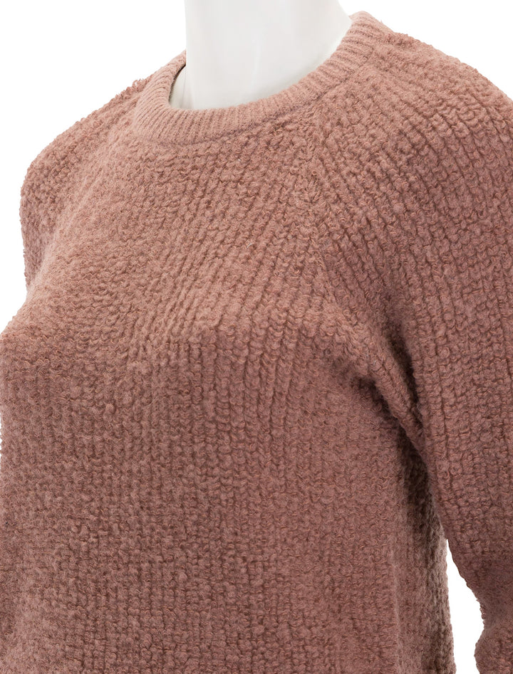 Close-up view of Nation LTD's amal raglan sweater in flush.