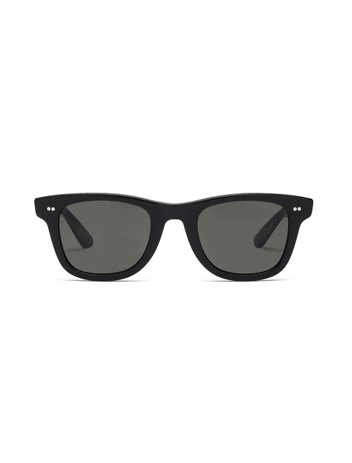 Front view of Caddis' porgy progressive sunglasses in gloss black.