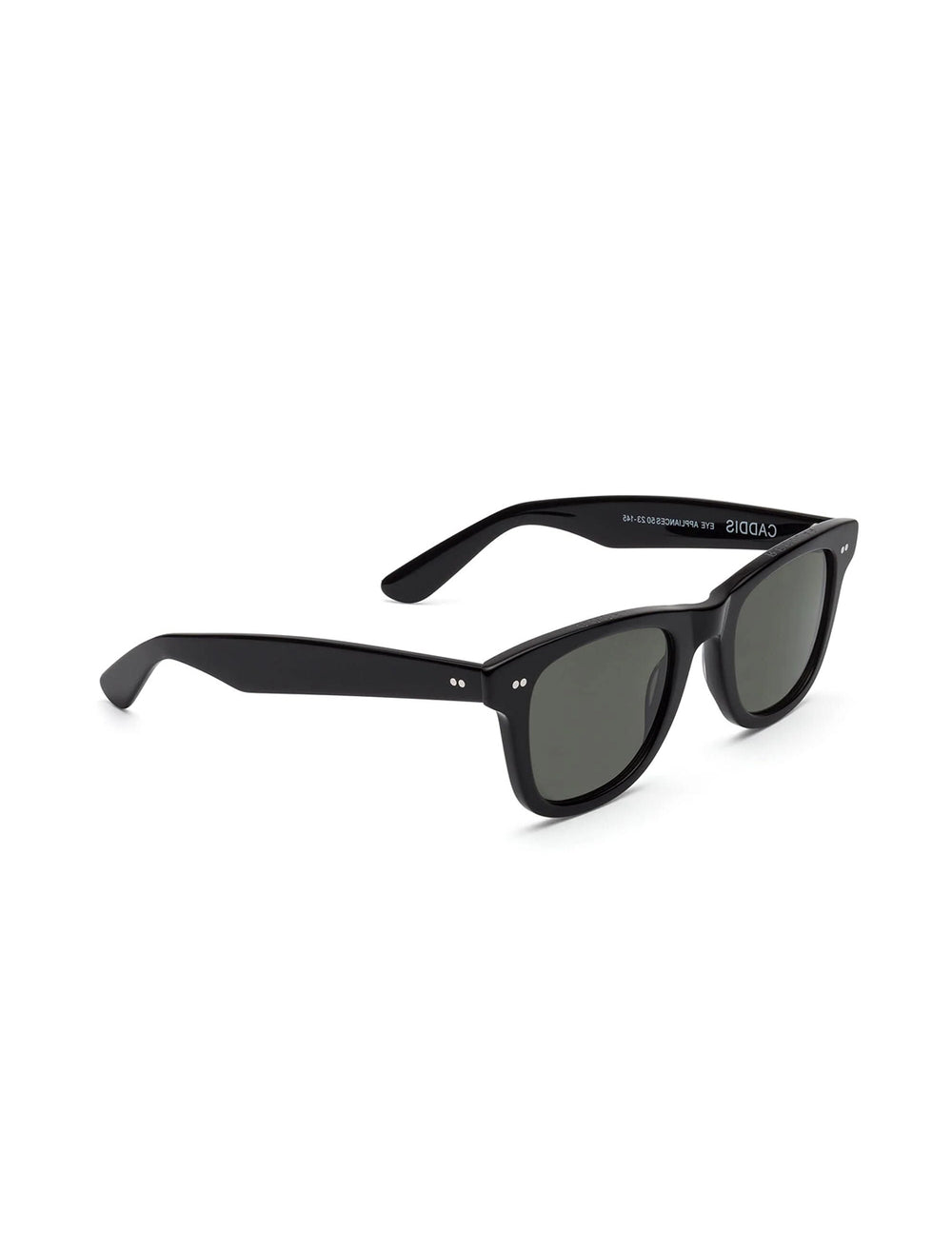 Side angle view of Caddis' porgy progressive sunglasses in gloss black.
