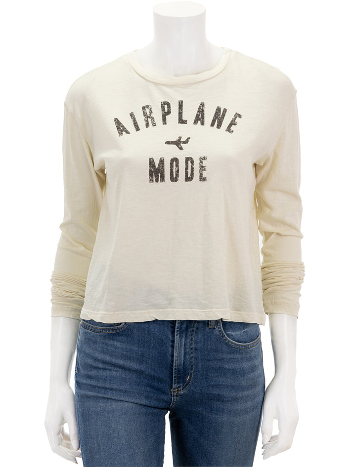 Front view of Sundry's airplane mode long sleeve crew.