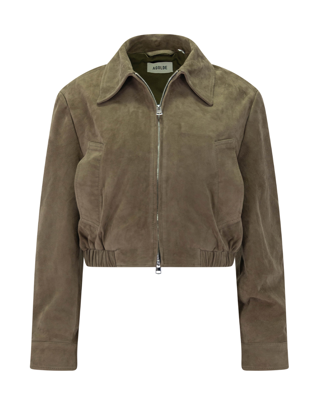 nahla cropped suede jacket in canopy