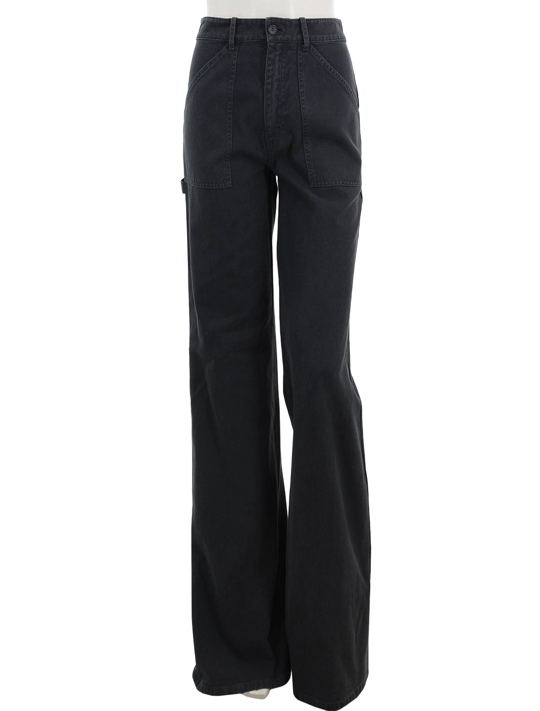 Front view of Nili Lotan's quentin pant in carbon.