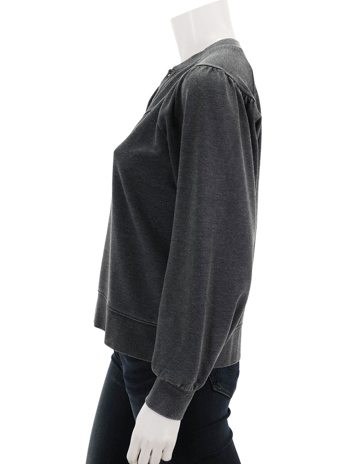 side view of dex top in black acid wash