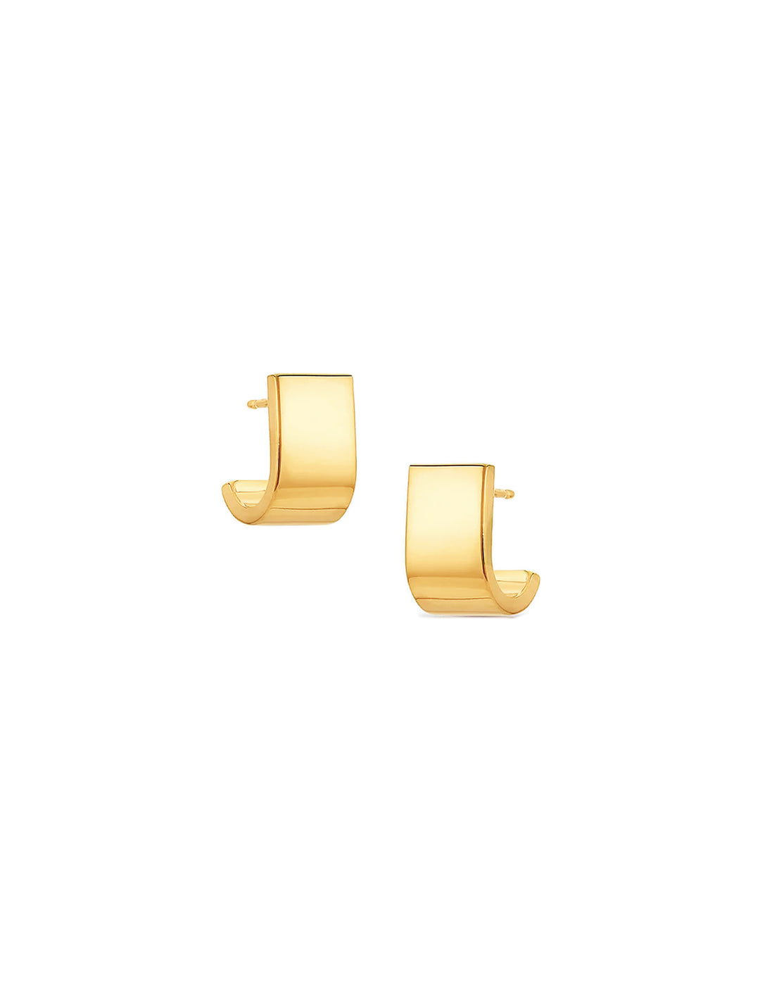 Front view of THATCH's chloe hoops in gold.