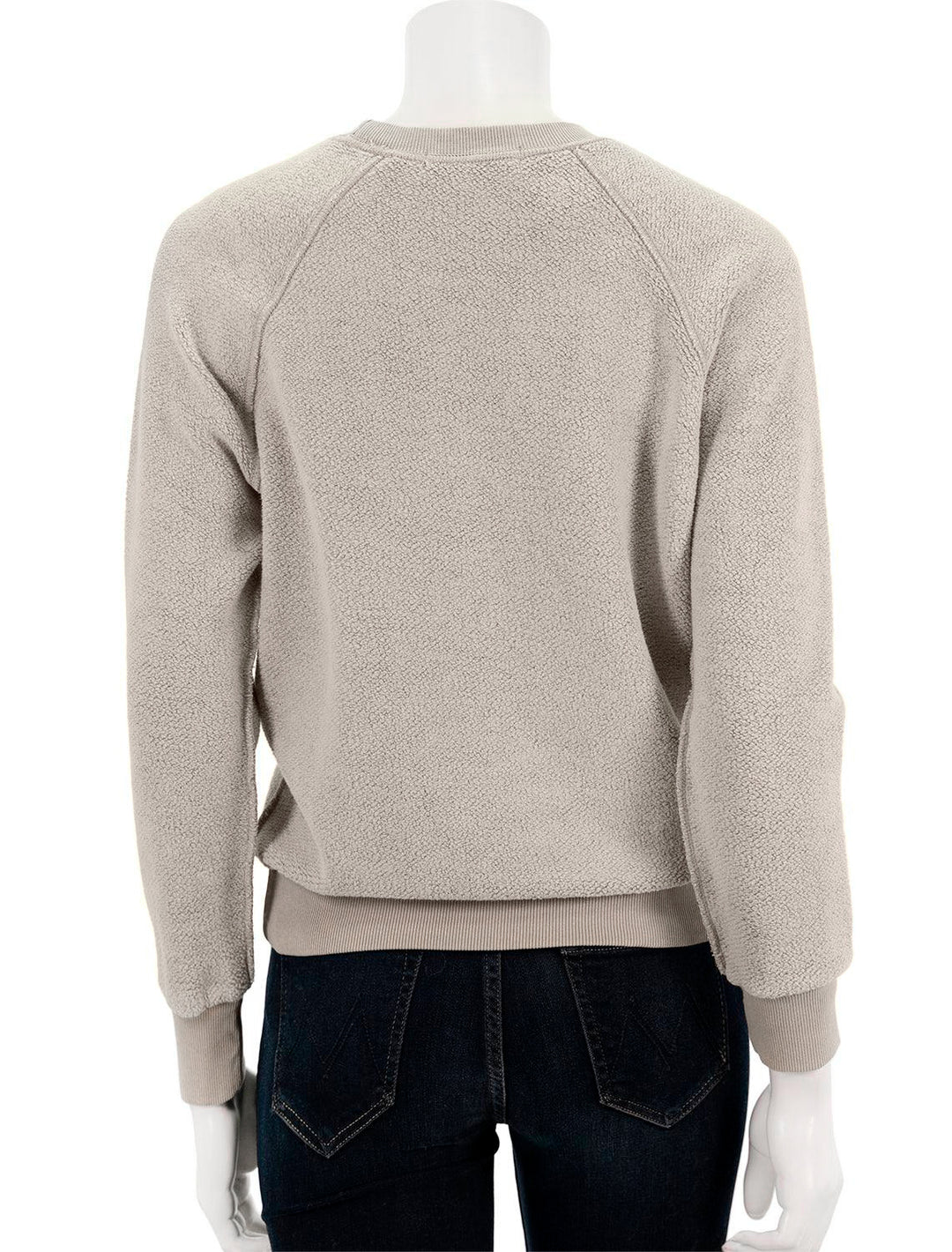 Back view of Perfectwhitetee's ziggy inside out sweatshirt in pashmina.