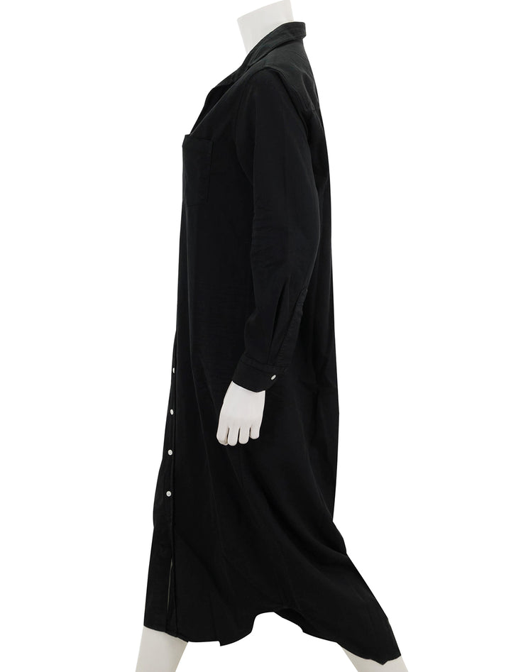 side view of rory shirtdress in blackout