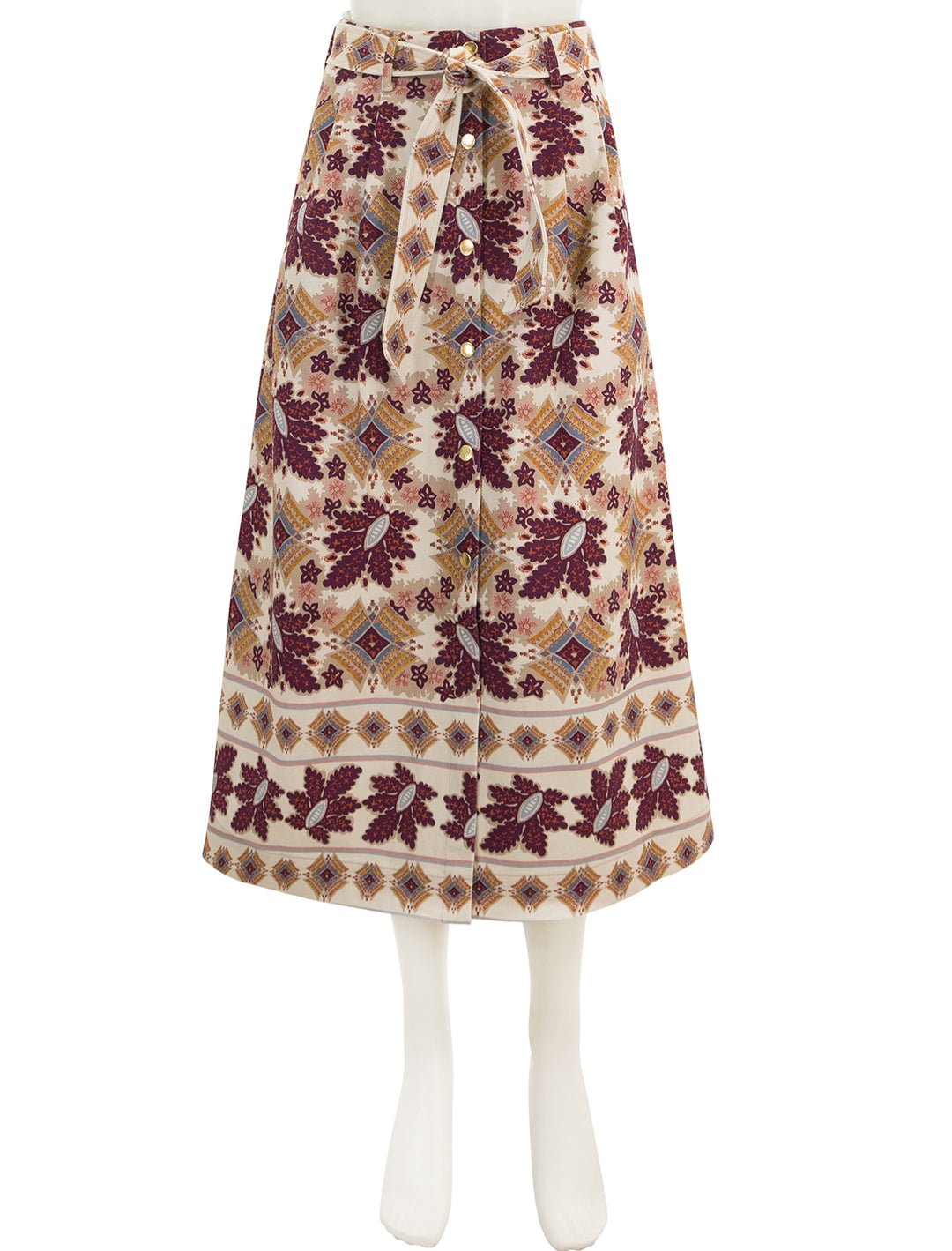 Front view of Cara Cara's oslo skirt in retro floral.