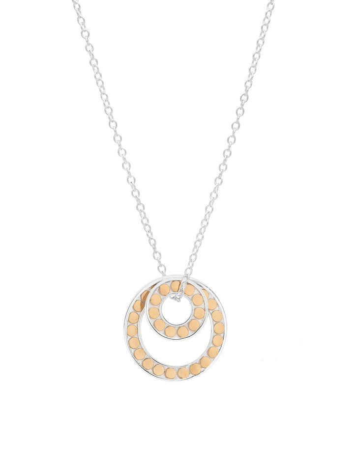 archive bali double circle necklace in two tone