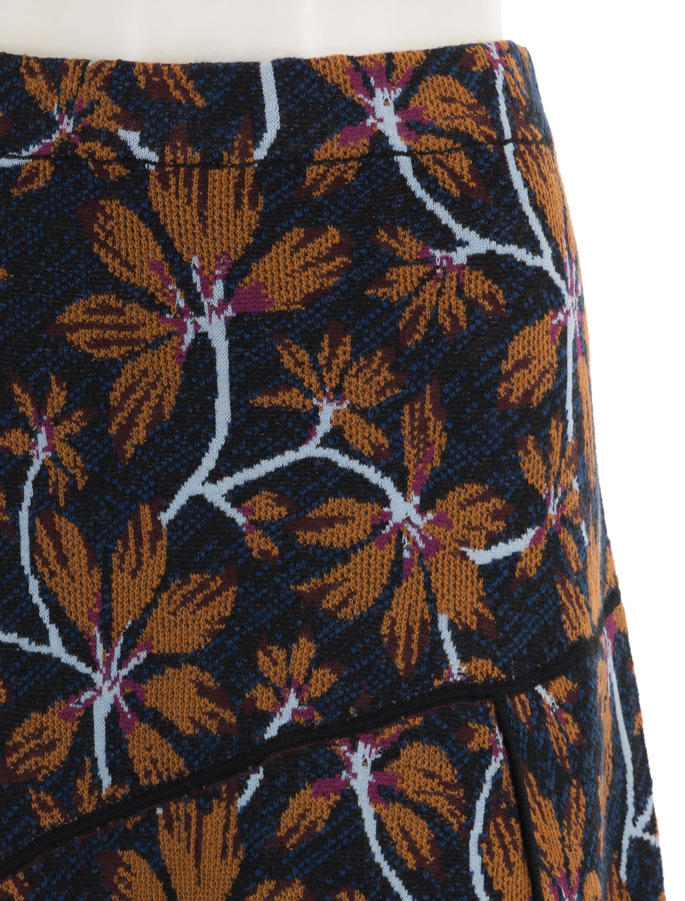 Close-up view of Ulla Johnson's sabra skirt in moonflower.