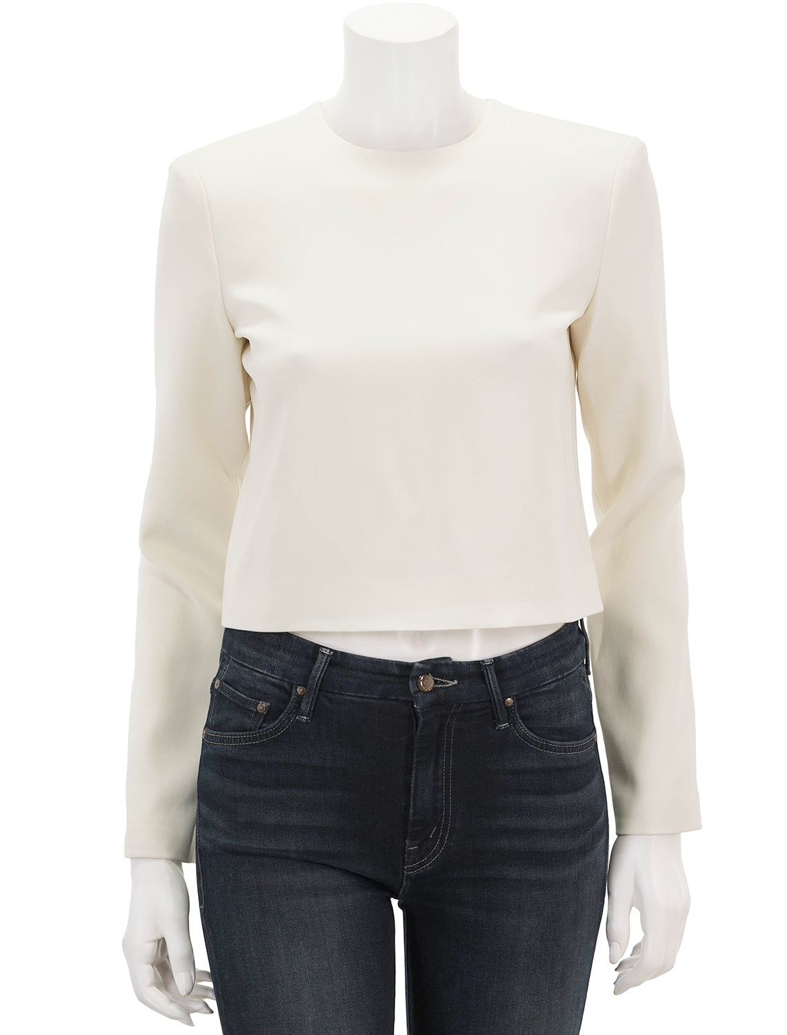 long sleeve admiral crepe top in rice