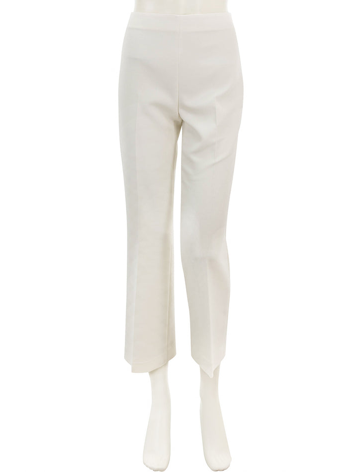 Front view of Theory's tailored kick pant in ivory.