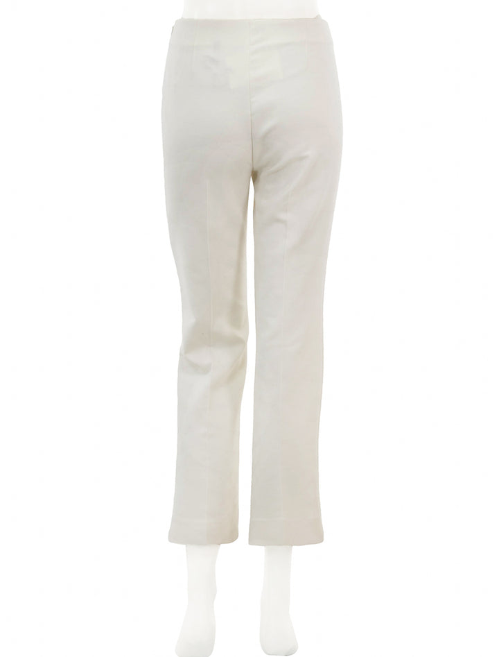 Back view of Theory's tailored kick pant in ivory.