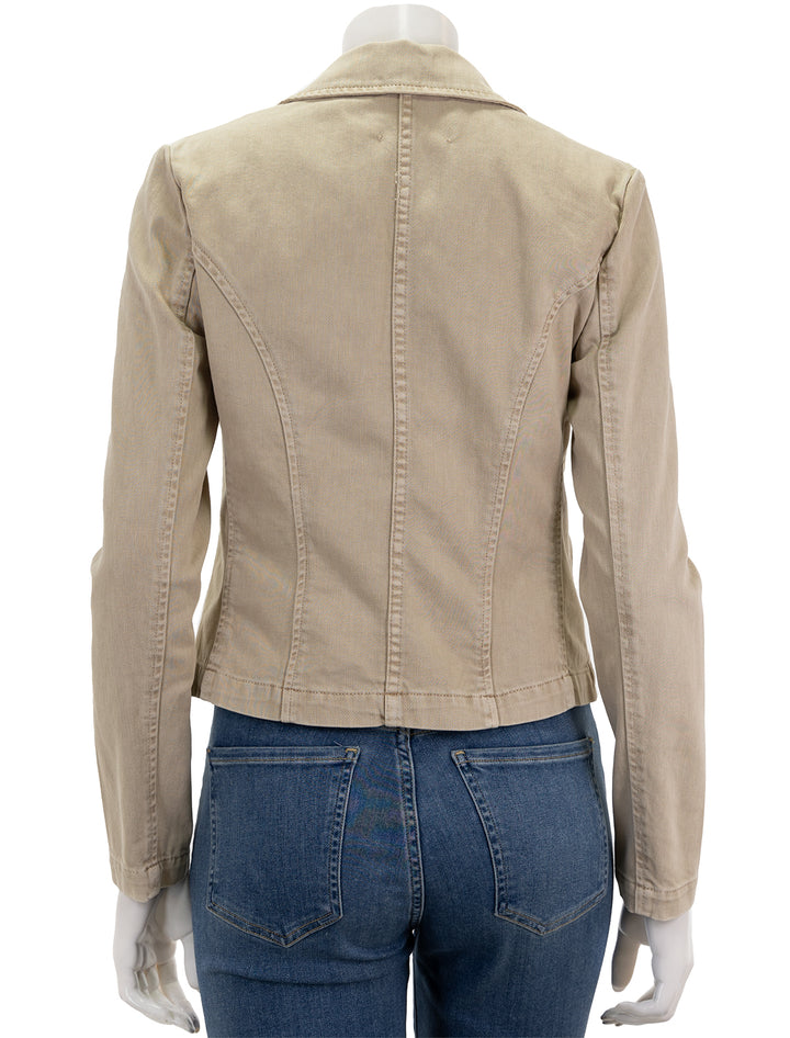 Back view of L'agence's wayne crop jacket in sand dune.