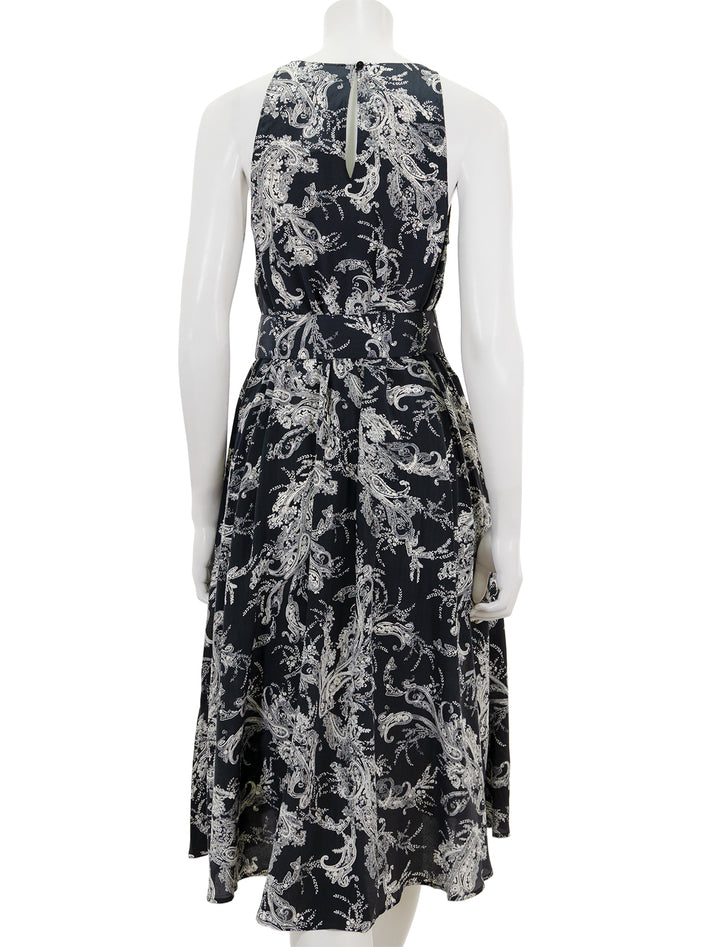 Back view of L'agence's vivian dress in sketch paisley print.