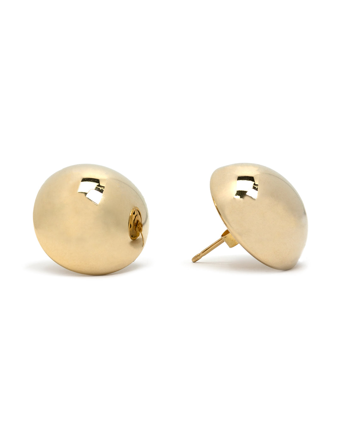 Front view of AV Max's classic small dome earrings.