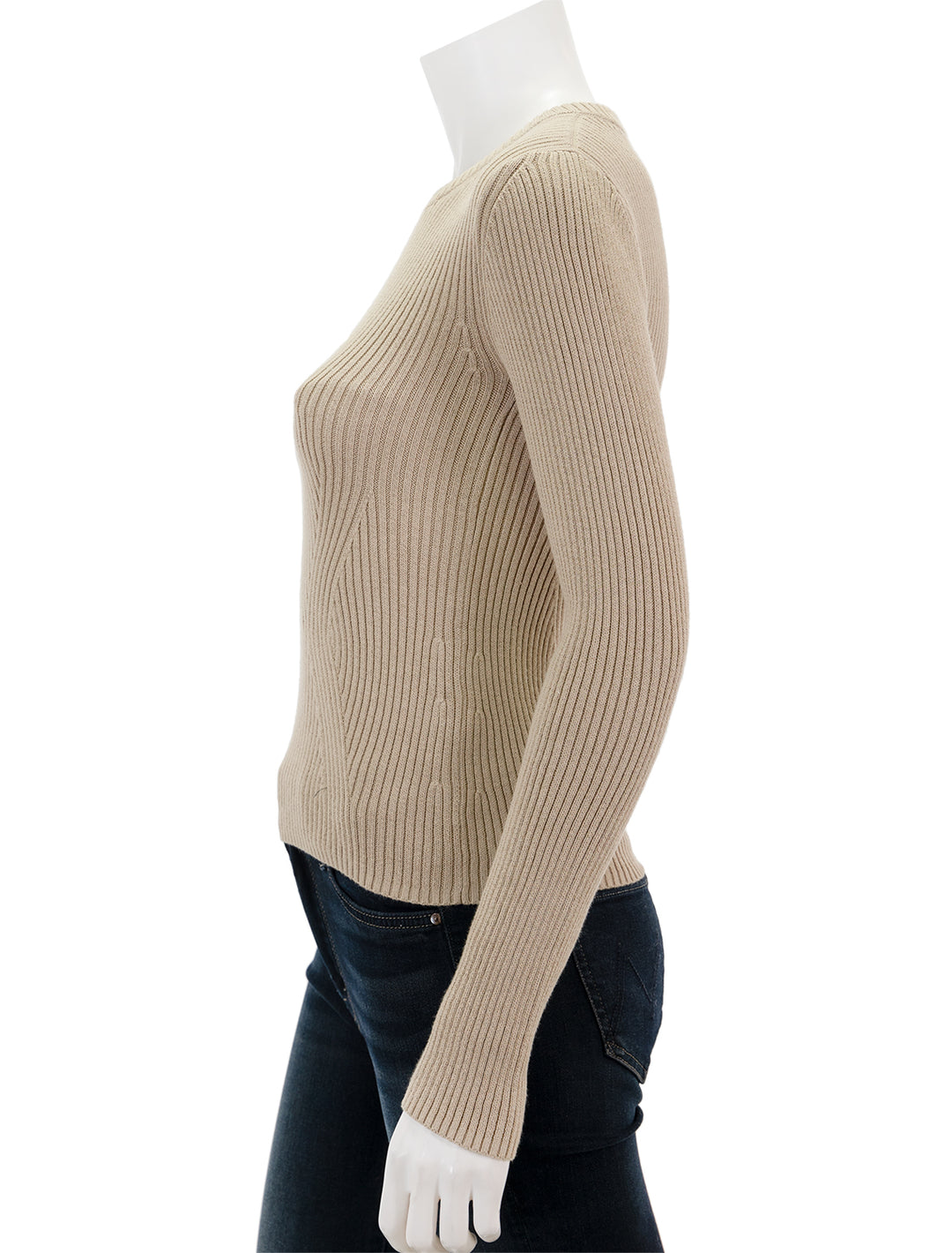 Side view of Nation LTD's lara ribbed sweater in paper bag.