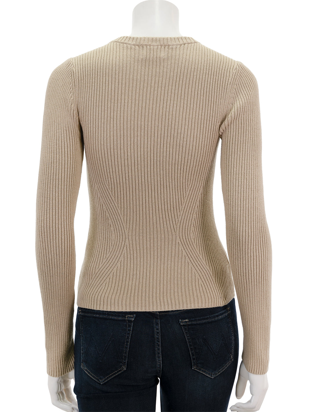 Back view of Nation LTD's lara ribbed sweater in paper bag.