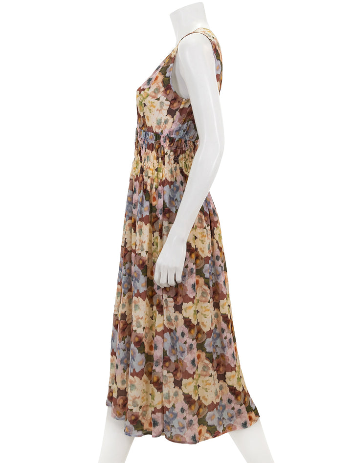 Side view of Rails' izzy dress in painter floral.