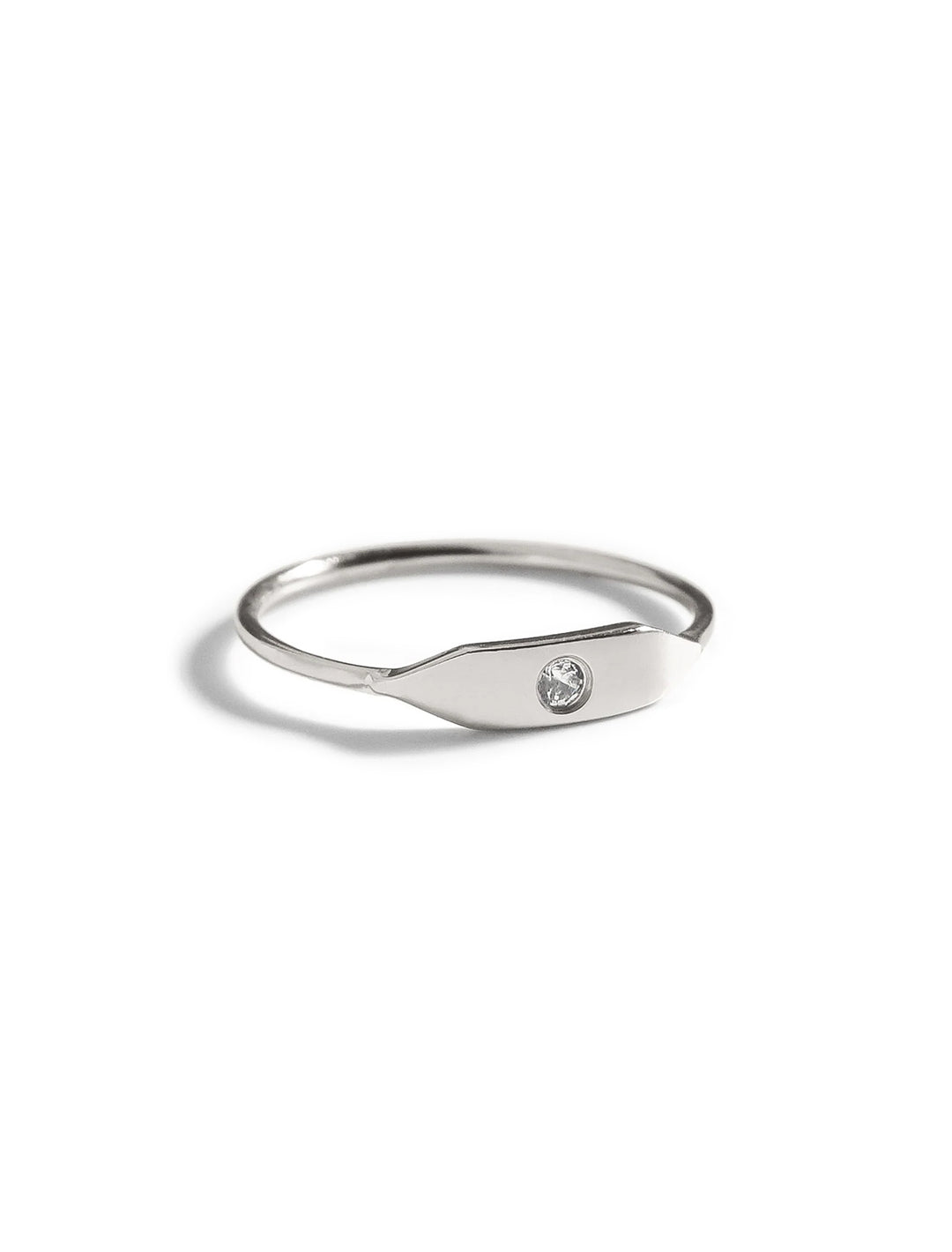 stacking signet ring with stone in silver