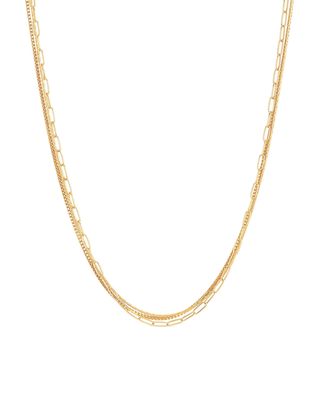 Front view of THATCH's rosalie necklace in gold.