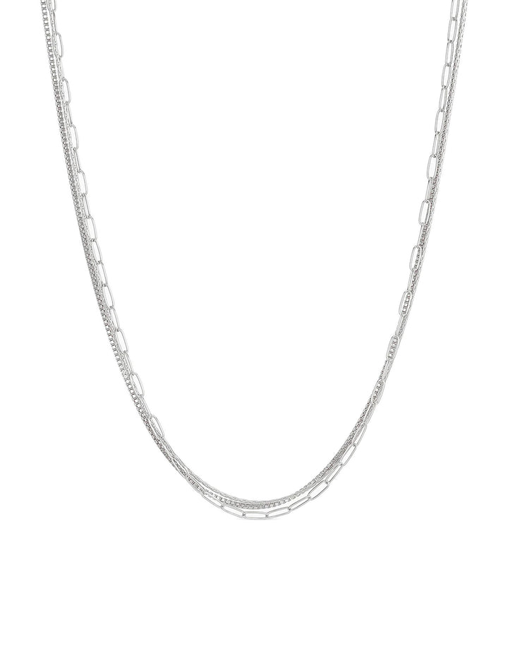 Front view of THATCH's rosalie necklace in silver.