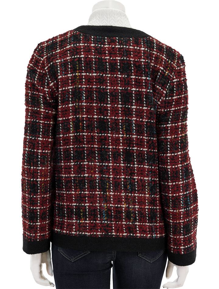 Back view of Anine Bing's lydia jacket in cherry plaid.