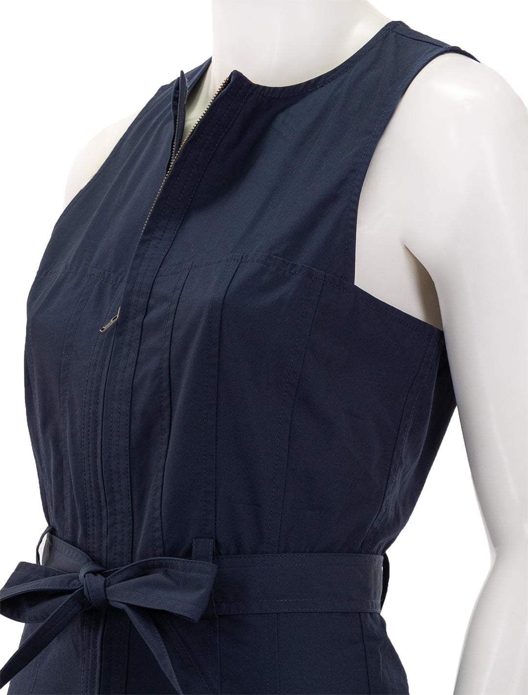 Close-up view of Ulla Johnson's marin jumpsuit in midnight.