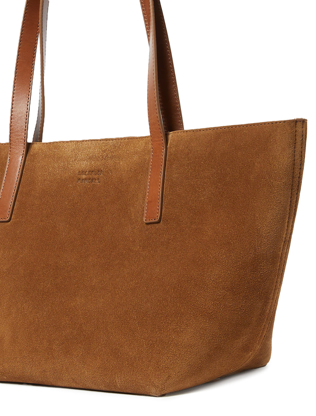 Close-up view of Loeffler Randall's easton medium tote in cacao.