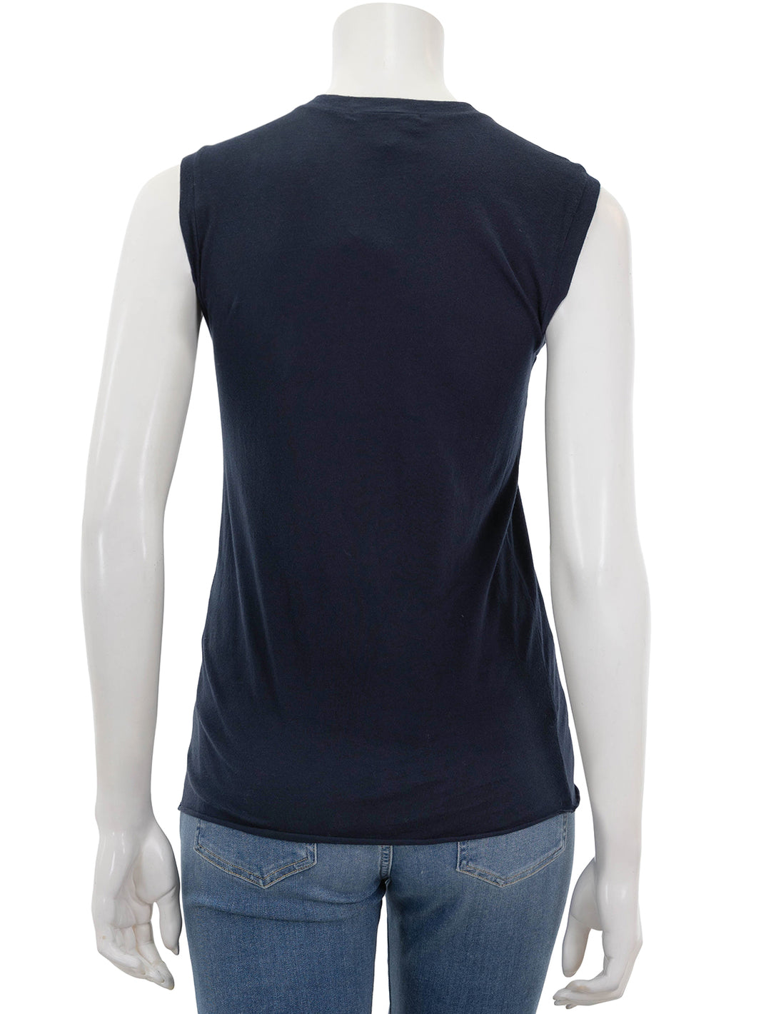 Back view of Nili Lotan's muscle tee in navy.