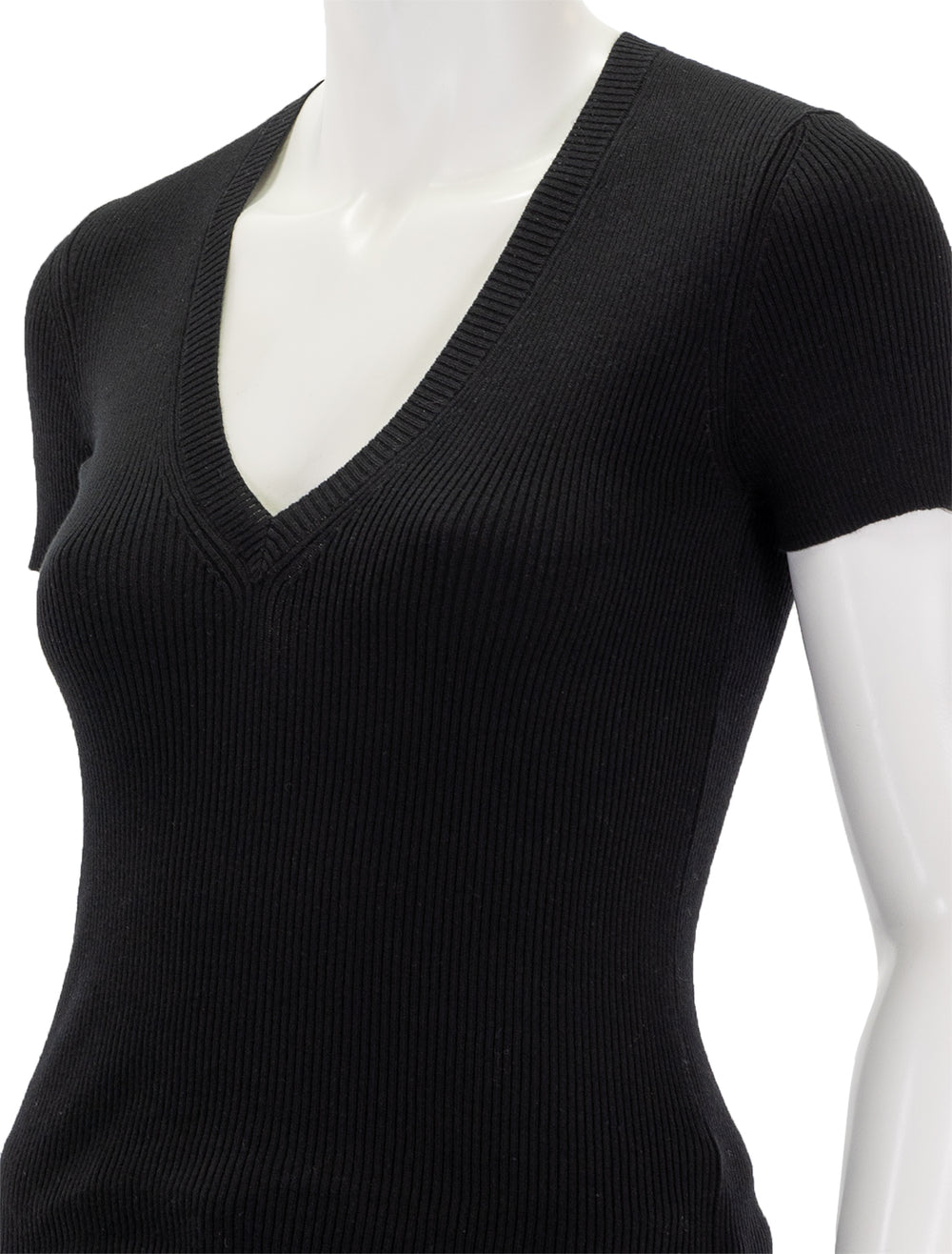 Close-up view of Nili Lotan's italia sweater in black.