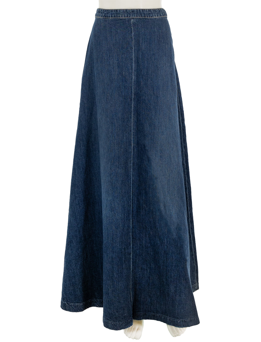 Front view of Nili Lotan's astrid denim skirt in classic wash.