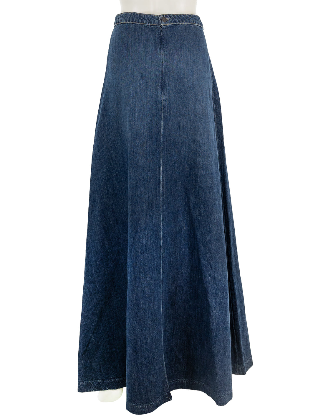 Back view of Nili Lotan's astrid denim skirt in classic wash.