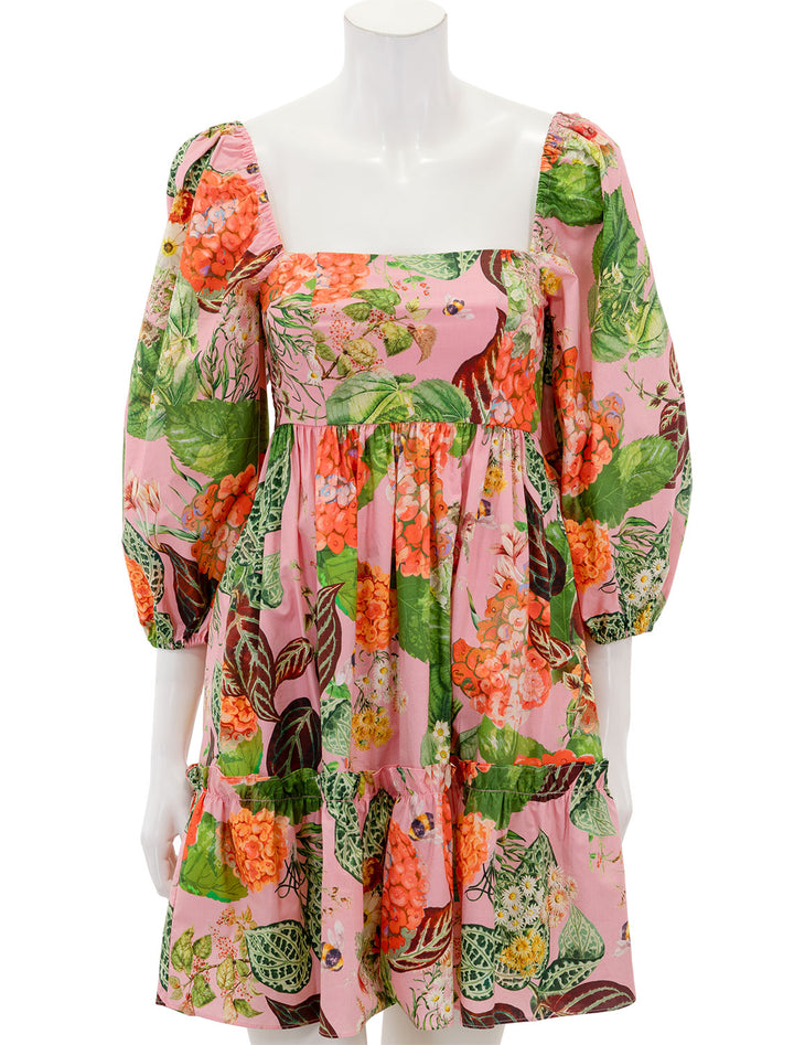 Front view of Cara Cara's sip sip dress in avery floral pink.