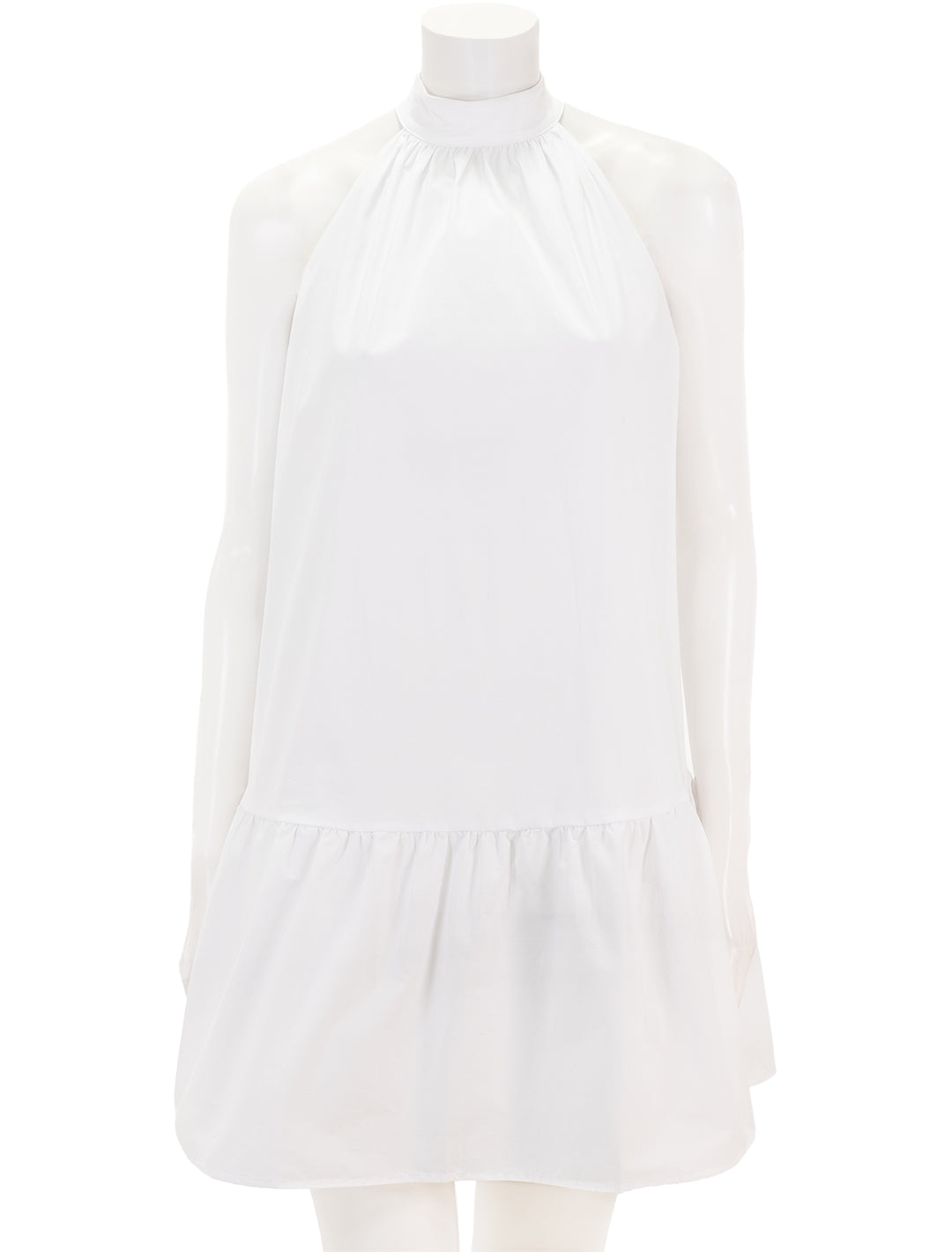 Front view of STAUD's marlowe dress in white.