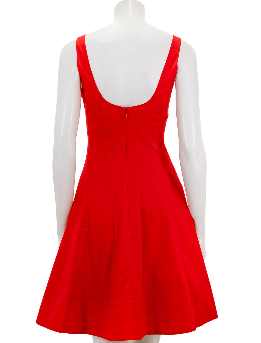back view of mini wells dress in red rose
