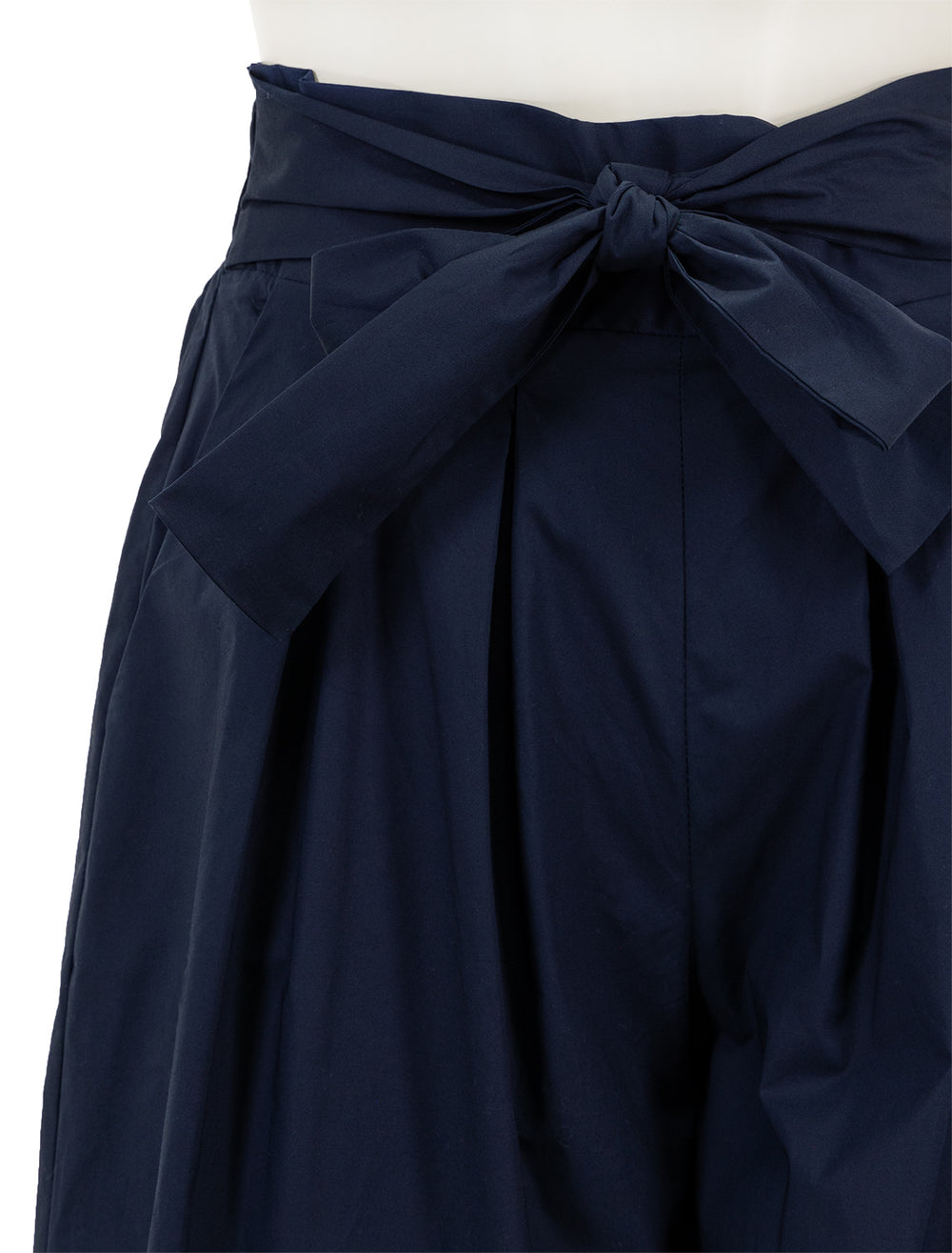 Close-up view of Vilagallo's marie goucho in navy.