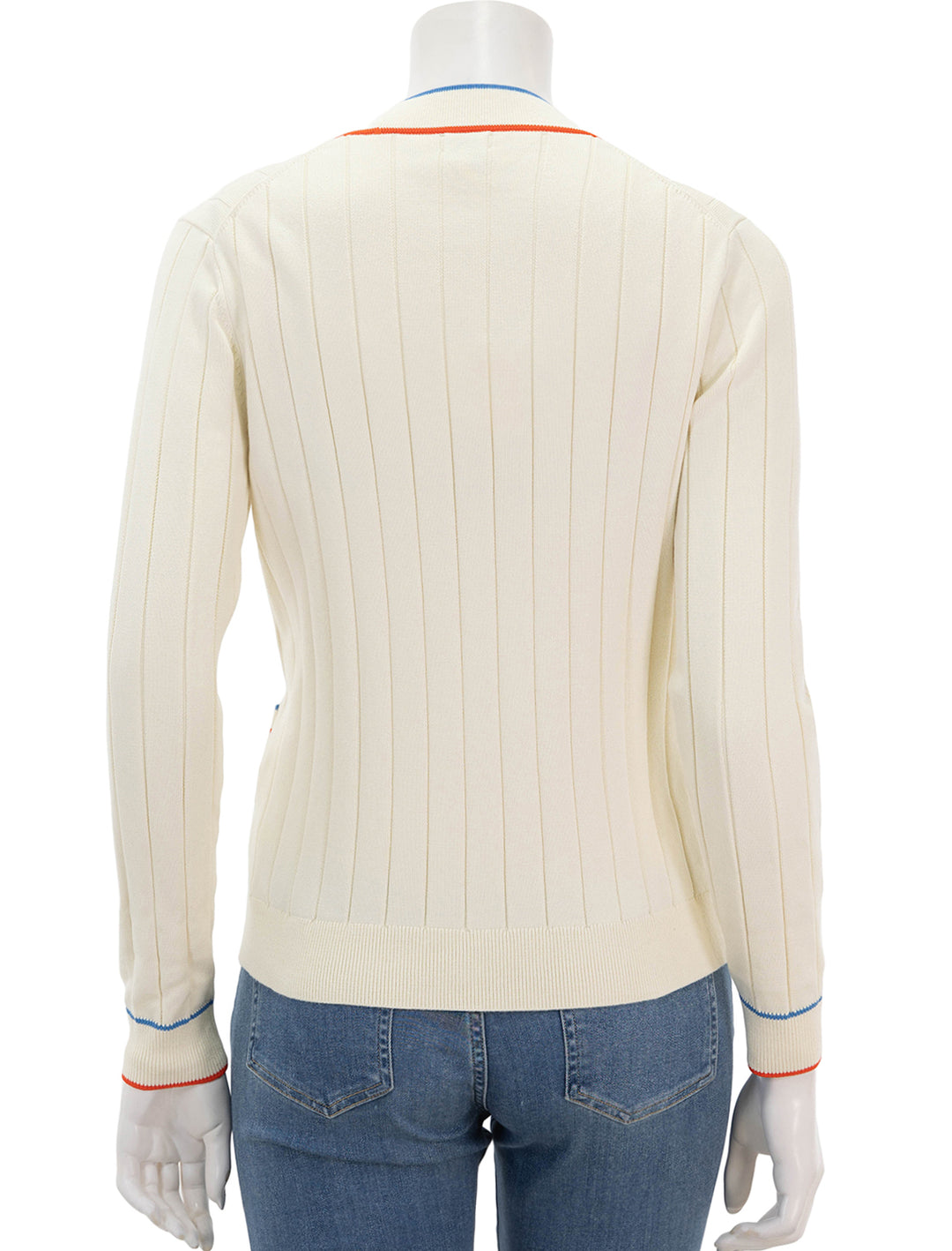 back view of the dede cardi in cream