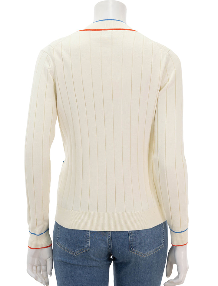 back view of the dede cardi in cream
