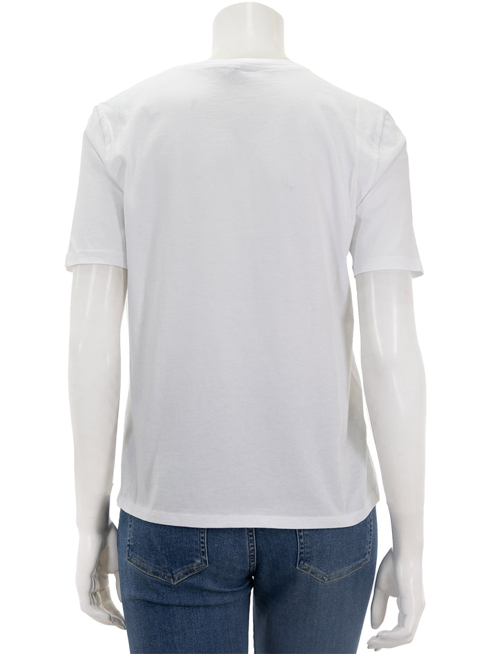 Back view of KULE's the LOVE modern tee in white.