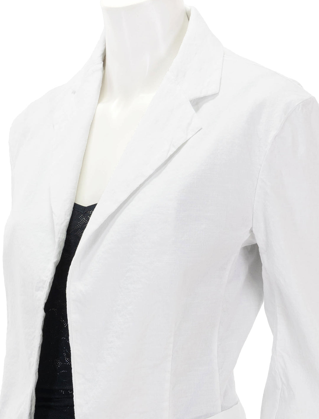 close up view of dublin blazer in white