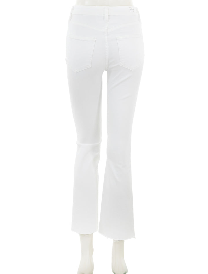 Back view of Frank & Eileen's killian crop flares in white.