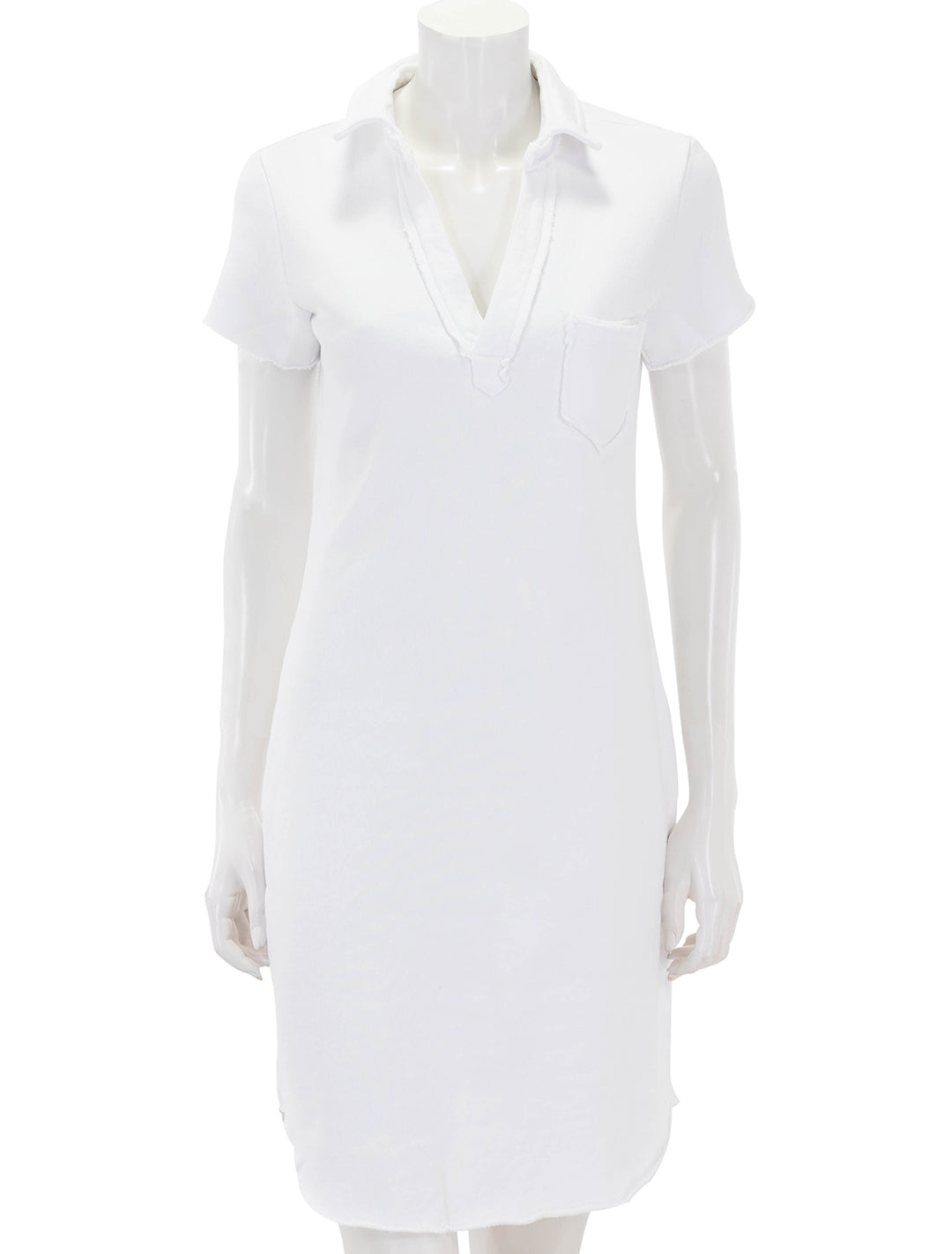 Front view of Frank & Eileen's lauren polo dress in white.