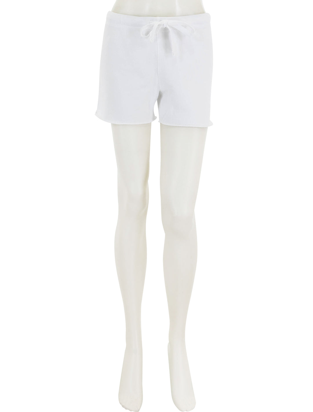 Front view of Frank & Eileen's pearl sweatshorts in white.