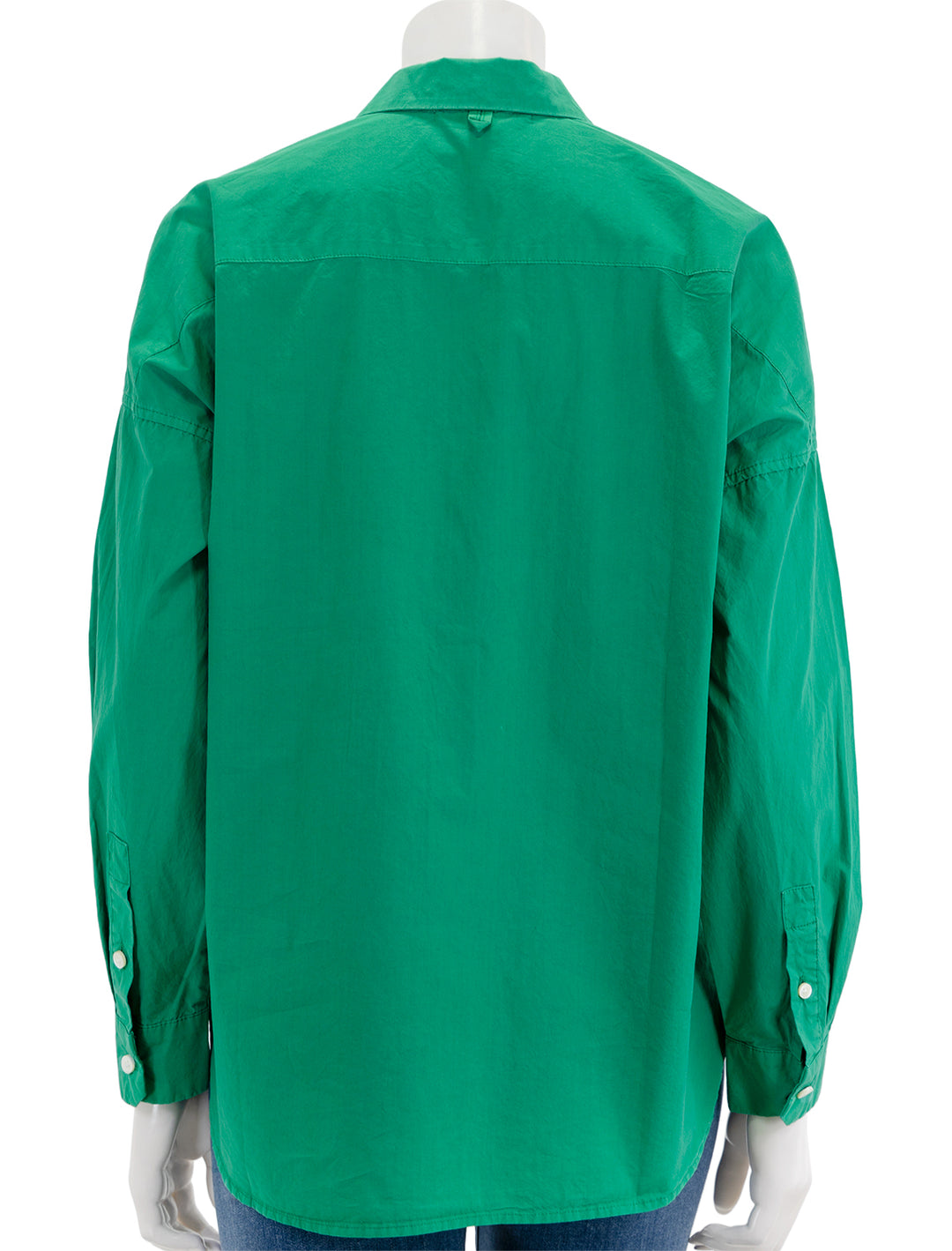 Back view of Alex Mill's standard shirt in spring green.