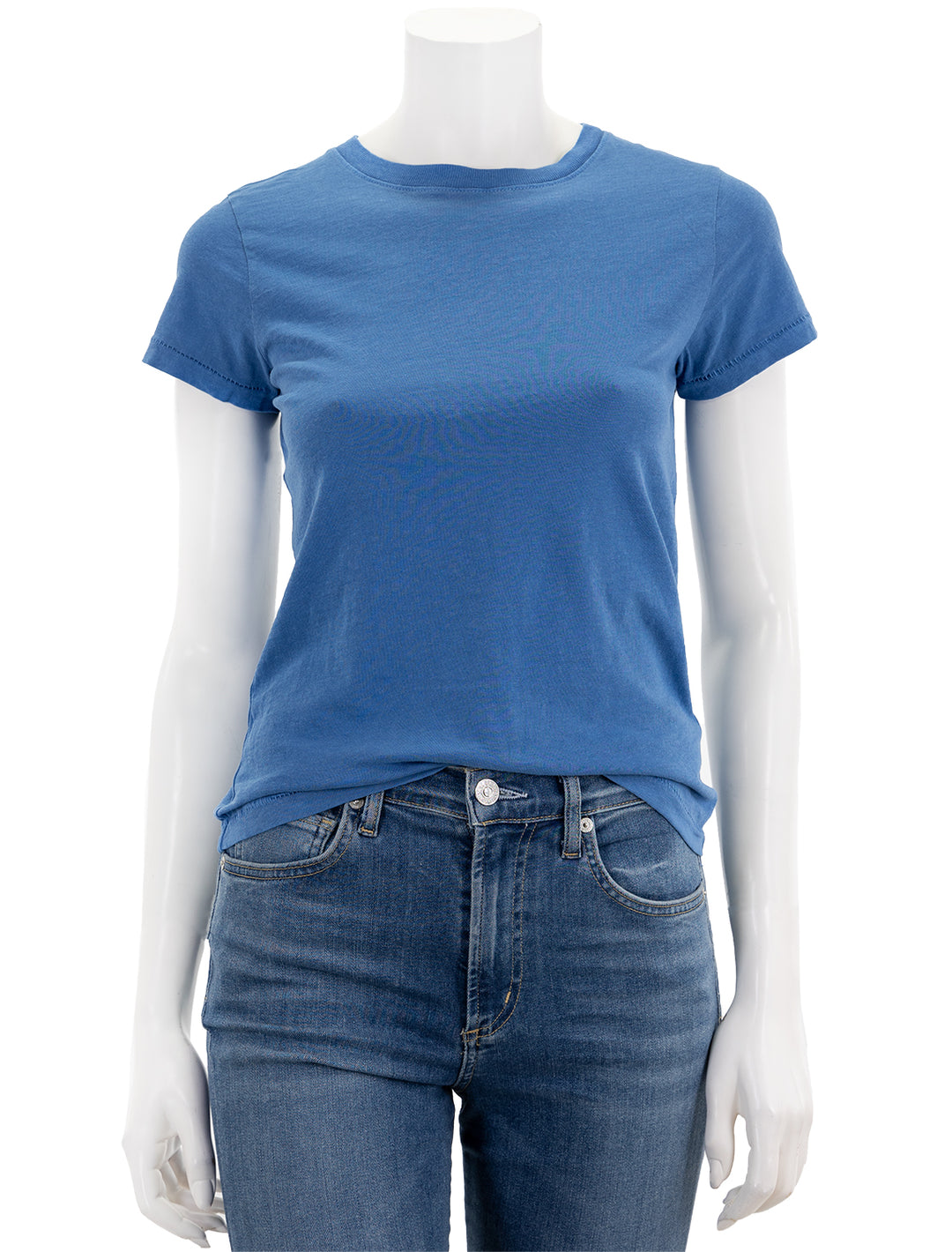 Front view of Alex Mill's prospect tee in washed cobalt.