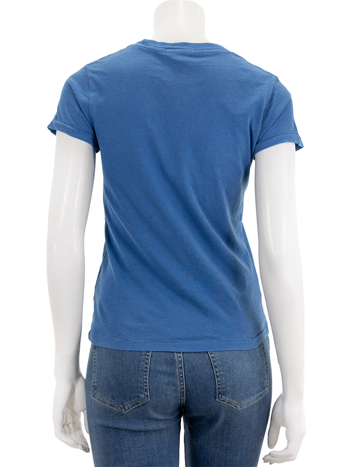 Back view of Alex Mill's prospect tee in washed cobalt.