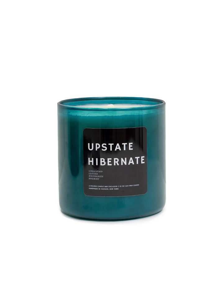 Front view of Poured Candle Bar's upstate hibernate candle.